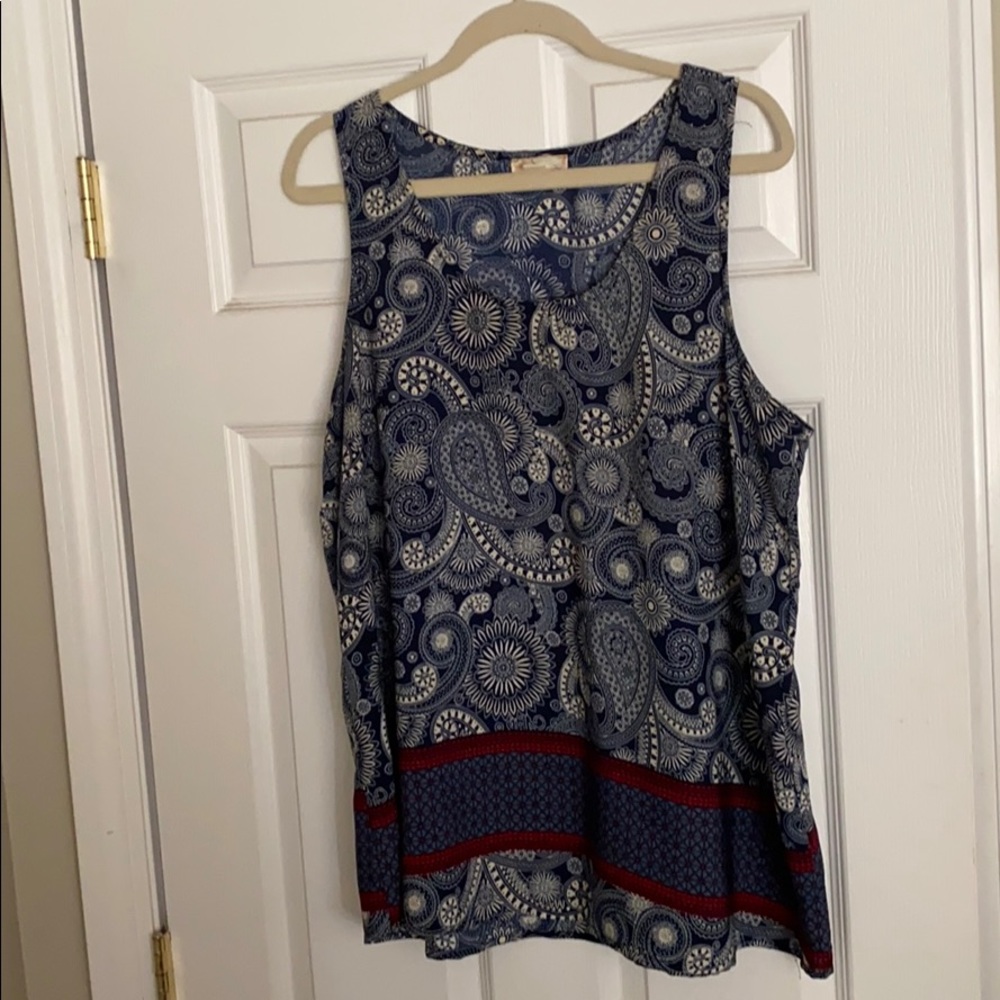 Navy paisley tank